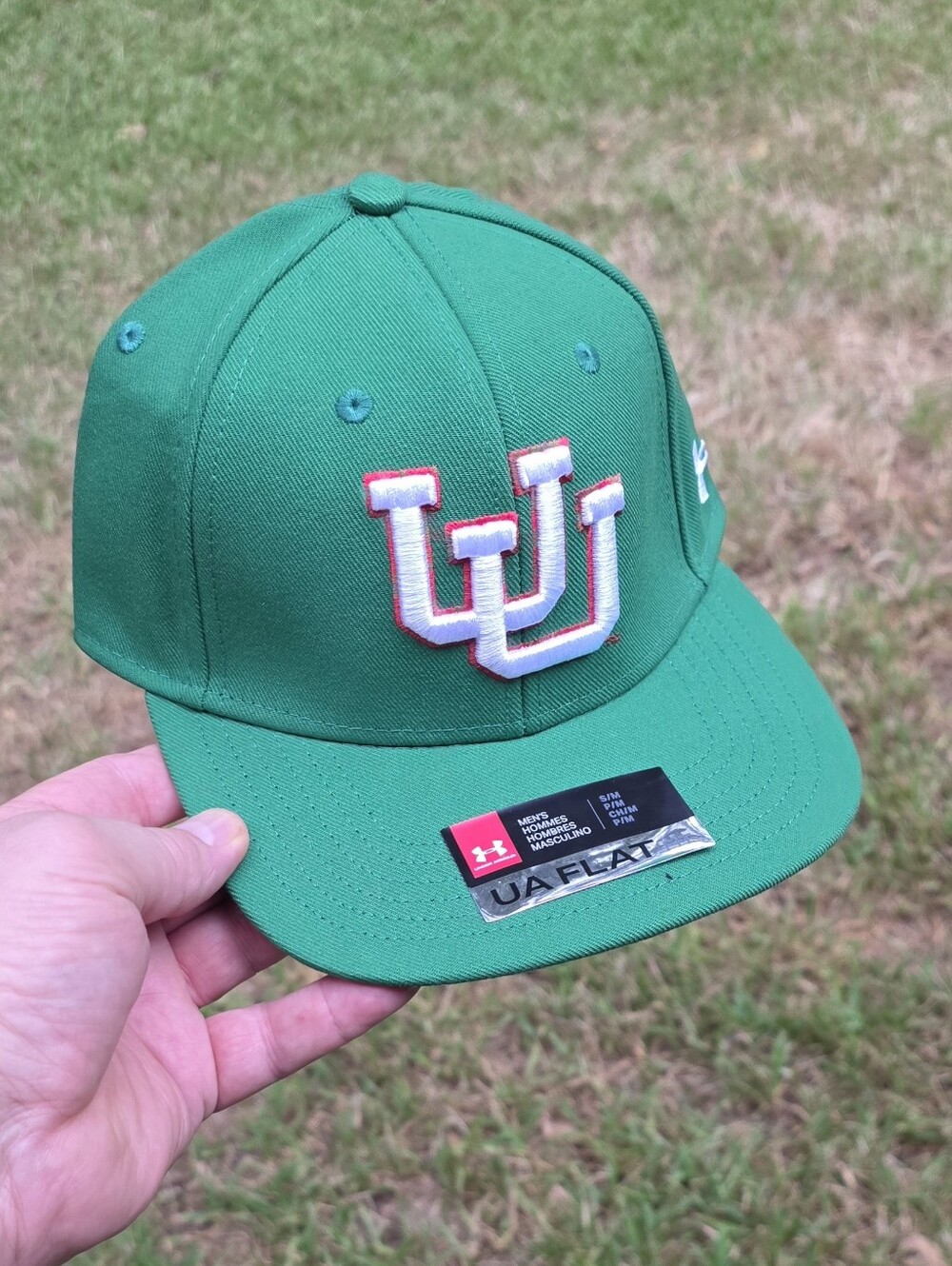 UTAH UTES|Under Armour On-Field Baseball Performance Fitted Hat Kelly Green| S/M
